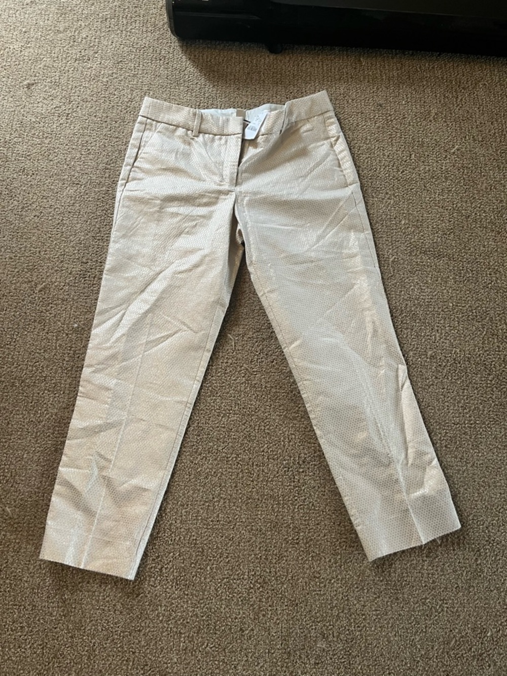 NWT J Crew gold metallic textured pants - size 10